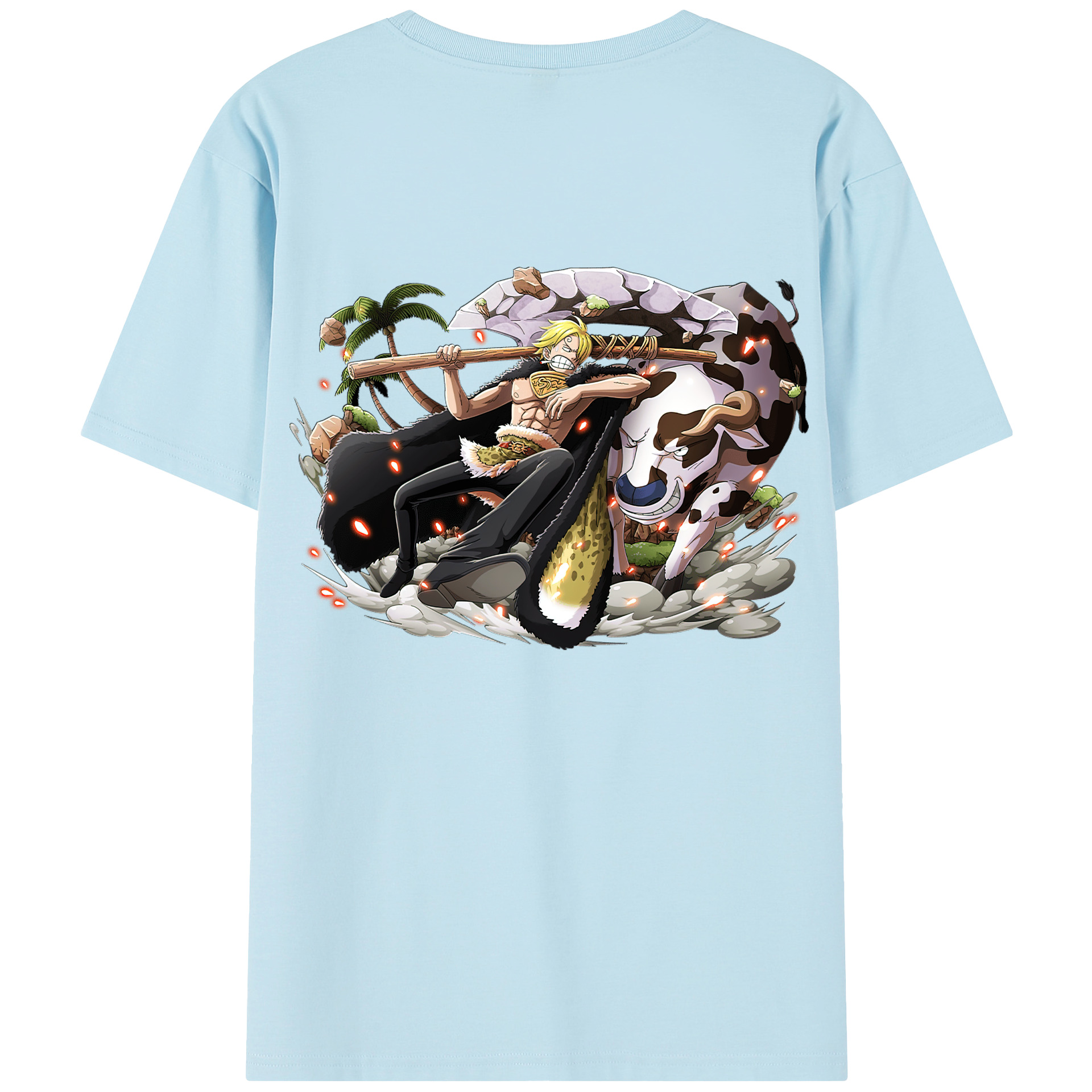 ワンピース サンジ ONE PIECE Sanji 綿100％半袖Tシャツ（背面プリント）